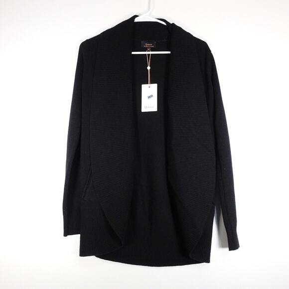 New Quince Black Mongolian Cashmere Open Cardigan Sweater Women’s XS 3631 - Picture 3 of 11